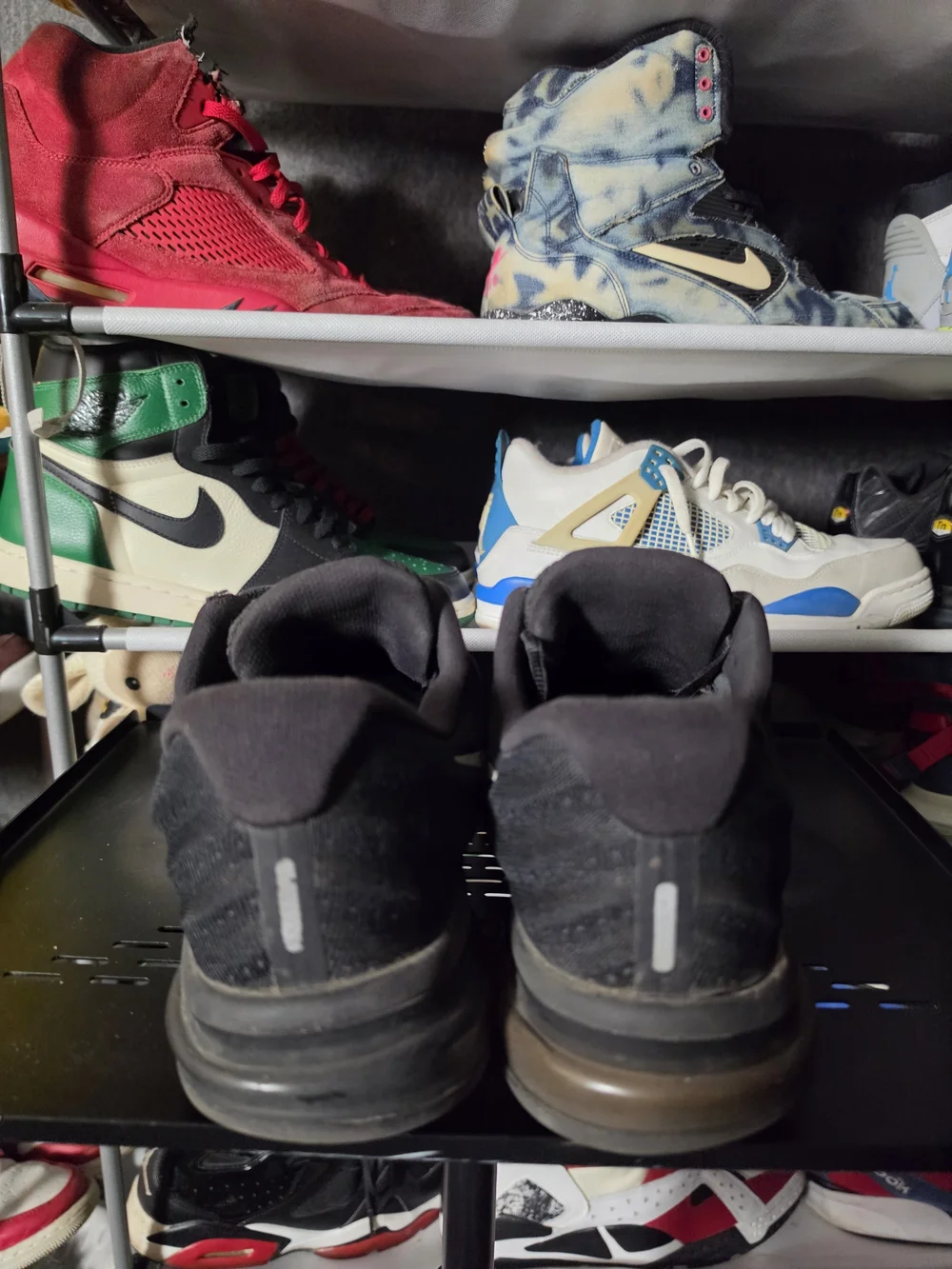 🔥 Nike Men's Air Max '17 Well Worn Sz 11 Black Running Shoes with White Swoosh